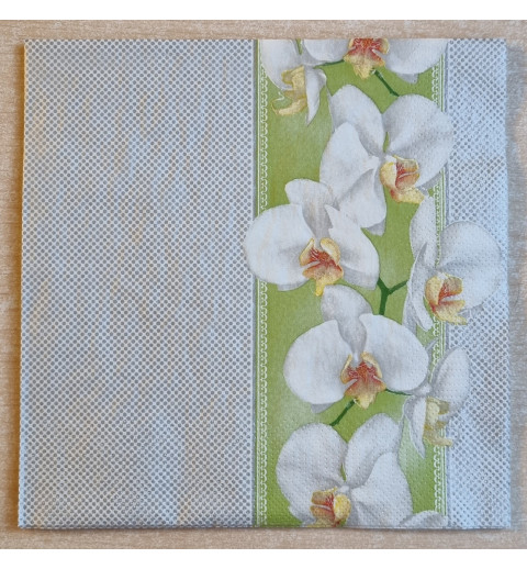 Serviette Orchideen grün
