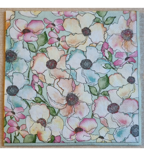 Serviette Bunte Blüten
