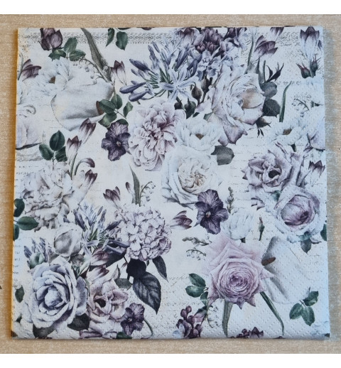 Serviette Rosen rosa/flieder
