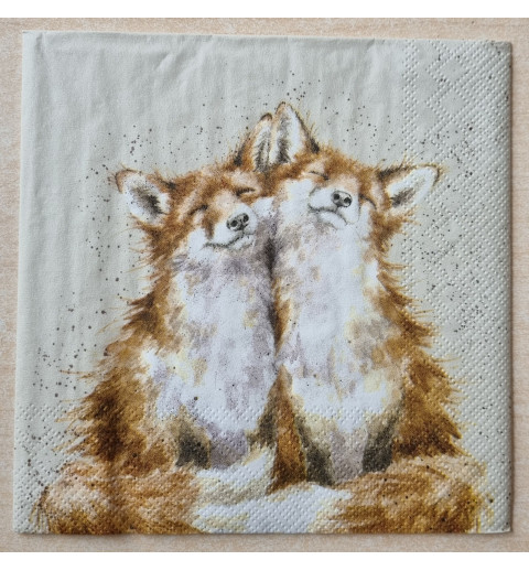Serviette Zwei Füchse