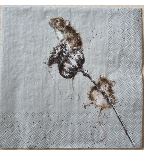 Serviette Zwei Mäuse