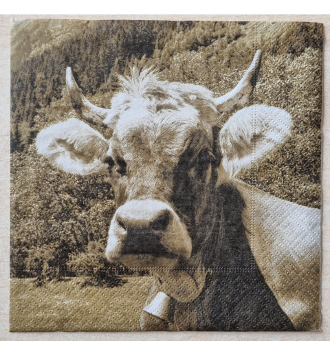 Serviette Kuh mit Hörner und Glocke