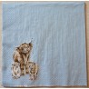 Serviette " Hochlandrind mit Blumen "