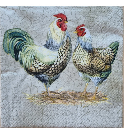 Serviette Hahn und Henne