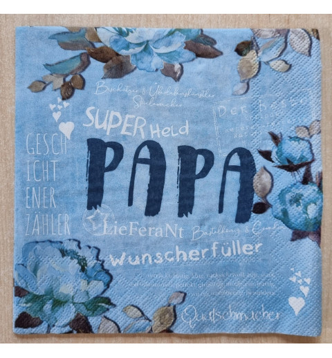 Serviette Papa blau