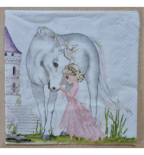 Serviette Einhorn/Prinzessin