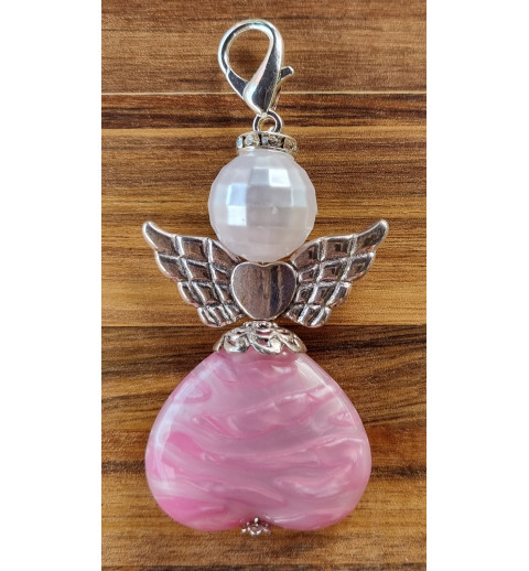 Herz Engel rosa/weiss