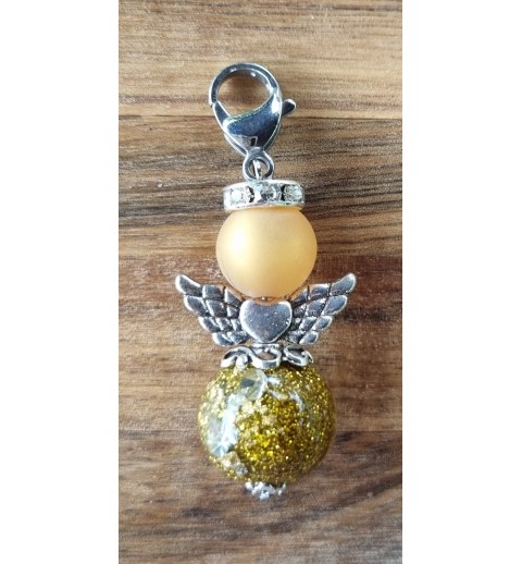 Perlen Engel gold/hellbraun