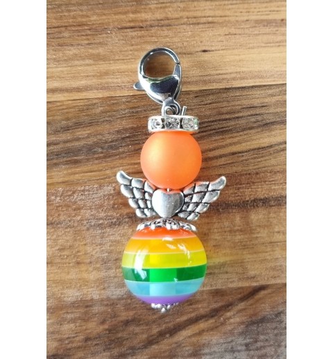 Perlen Engel orange/bunt