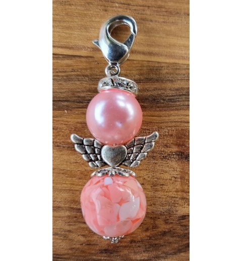 Perlen Engel rosa/rosa glänzend