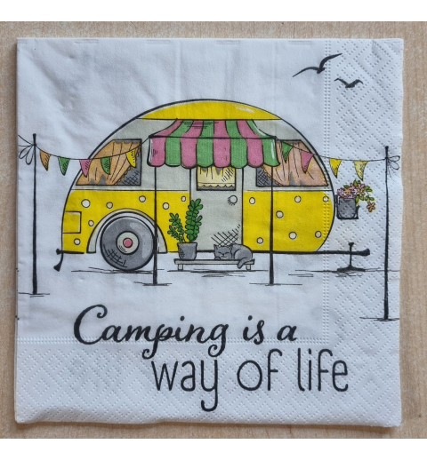 Serviette Wohnwagen gelb