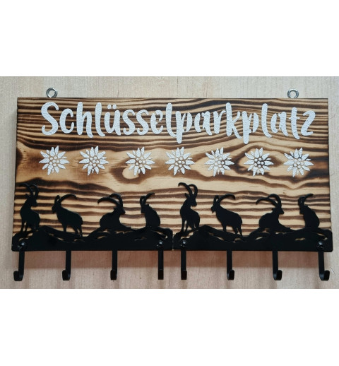 Schlüsselparkplatz Steinböcke geflammt
