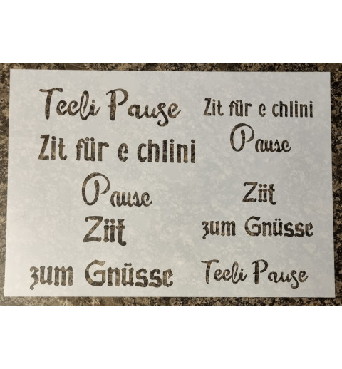 Schablone " Teeli Pause "