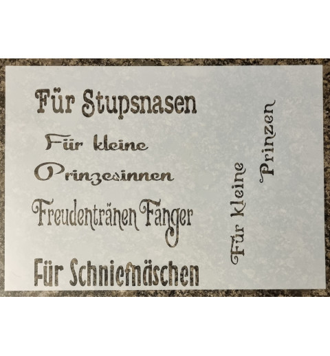 Schablone " Für Stupsnasen "