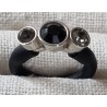 Ring mit Swarovski Steinen schwarz/hellgrau
