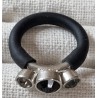Ring mit Swarovski Steinen schwarz/hellgrau