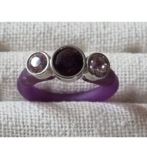 Ring mit Swarovski Steinen lila/flieder