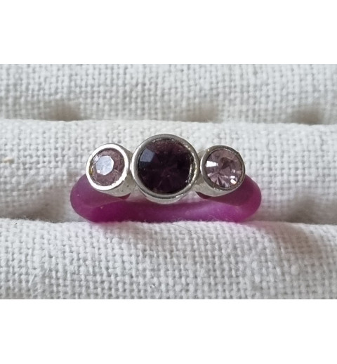 Ring mit Swarovski Steinen lila/flieder