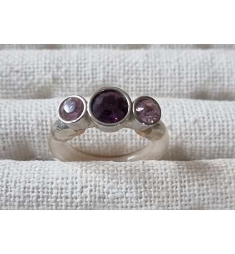 Ring mit Swarovski Steinen lila/transparent