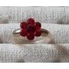 Ring mit Swarovski Steinen Blume rot/transparent