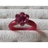 Ring mit Swarovski Steinen Blume pink