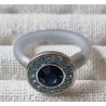 Ring mit Swarovski Steinen Rund blau/hellgrau