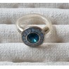Ring mit Swarovski Steinen Rund türkis/transparent