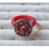 Ring mit Swarovski Steinen gross Rund rot