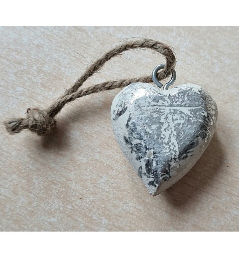 Holz Herz weiss/silber