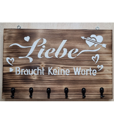 Schlüsselgarderobe " Liebe " geflammt