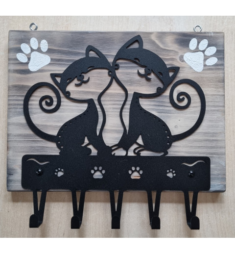 Garderobe Katzen geflammt/creme