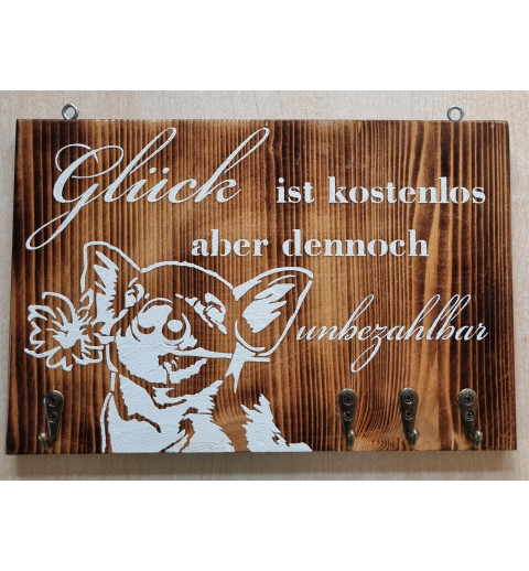 Schlüsselgarderobe " Glück " geflammt