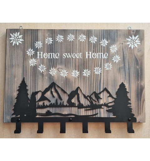 Garderobe Berge/Wald geflammt/creme