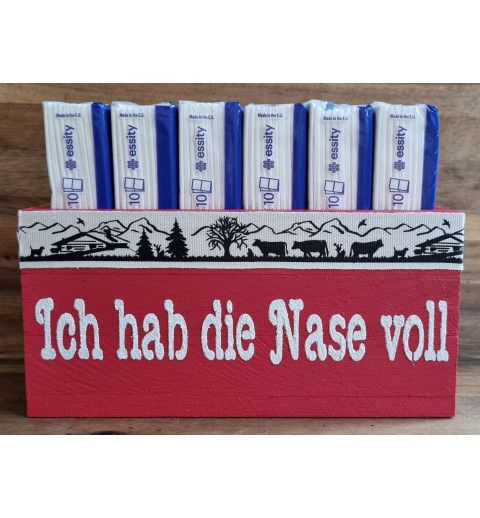 Taschentuch Böxli " Nase voll " rot
