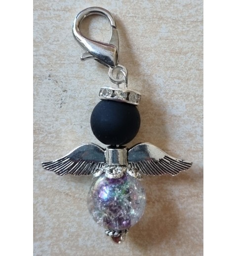 Perlen Engel transparent/schwarz