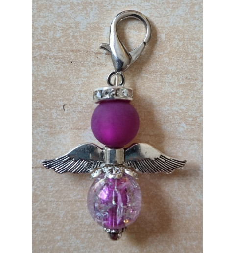 Perlen Engel transparent/magenta
