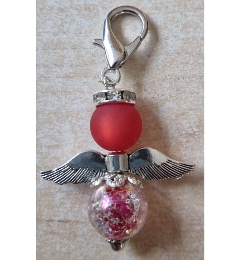 Perlen Engel transparent/rot