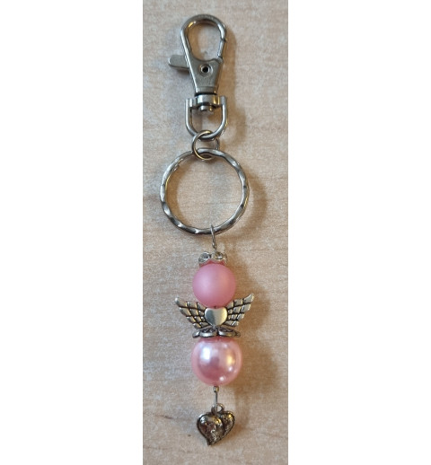 Schlüsselanhänger Engel/Herz rosa