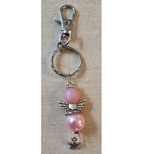 Schlüsselanhänger Engel/Stern rosa