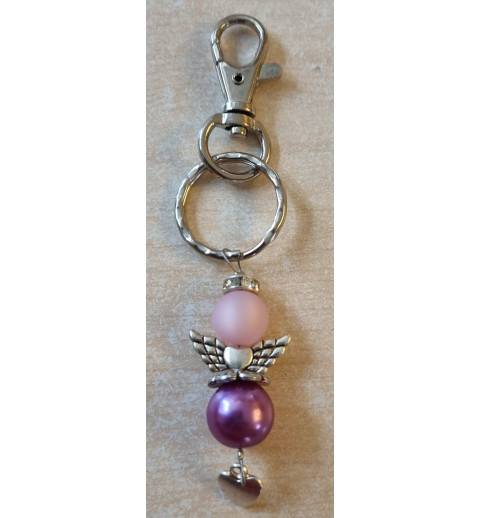 Schlüsselanhänger Engel/Herz magenta