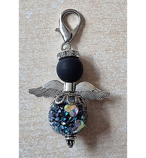 Perlen Engel glitzer/Herz schwarz