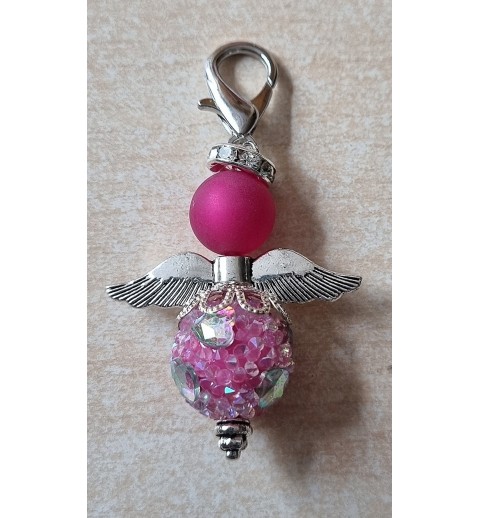 Perlen Engel glitzer/Herz pink
