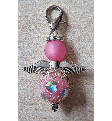 Perlen Engel glitzer/Herz rosa