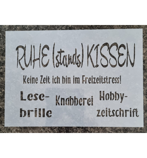 Schablone " Ruhestandskissen "