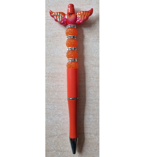 Kugelschreiber mit Flügel orange