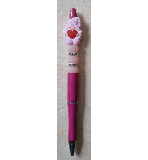 Kugelschreiber Wichtel Perle pink/rosa