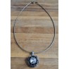 Edelstahl Halskette rund/schwarz/silber