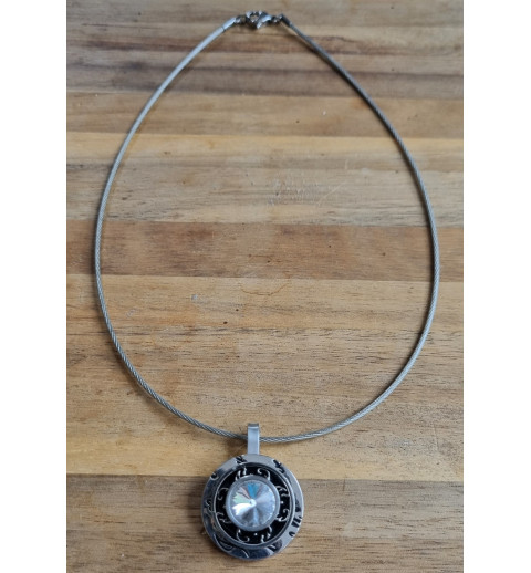 Edelstahl Halskette rund/schwarz/silber