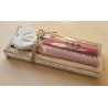 Kerzen Set " Lieblingsmensch " altrosa/pink