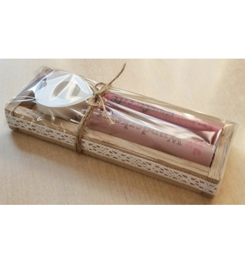 Kerzen Set " Wunderkerze/Du bist Wundervolle "  altrosa/pink